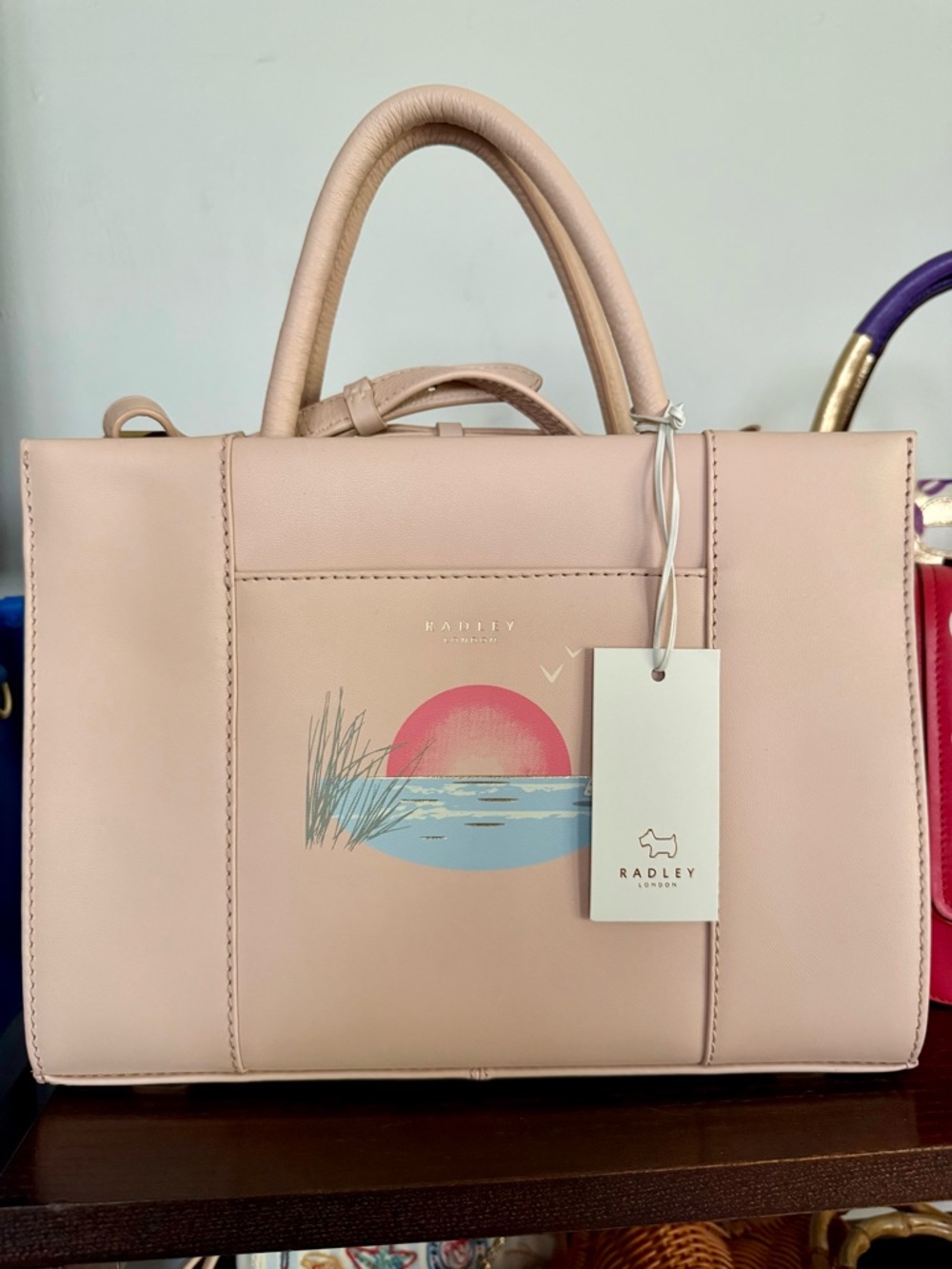 NWT RARE RADLEY London Burgh Island Scenic medium Satchel - Picture 3 of 5